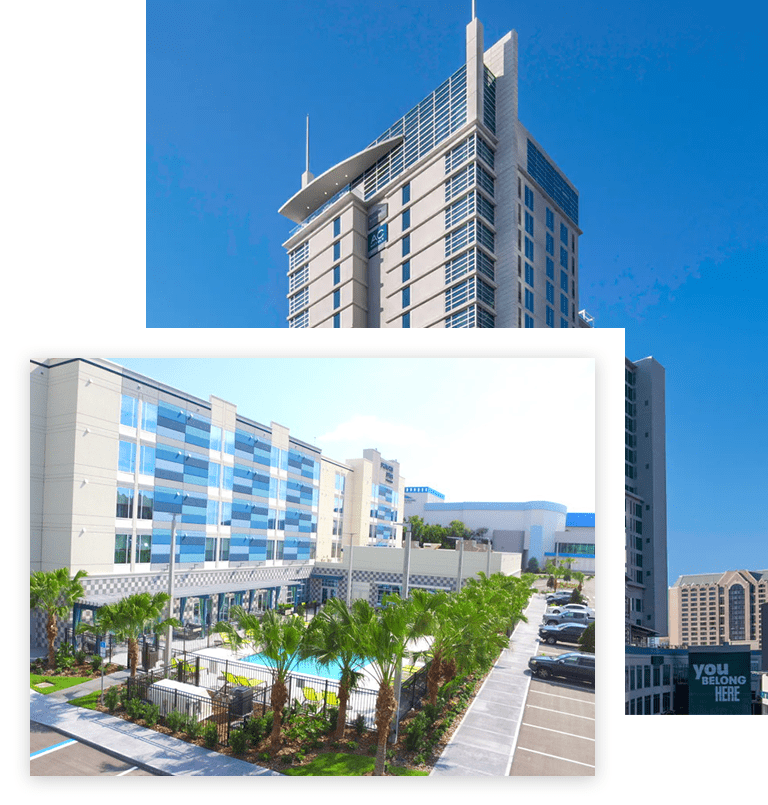 Completed Foutz Brothers hotel project showing the finished exterior facade