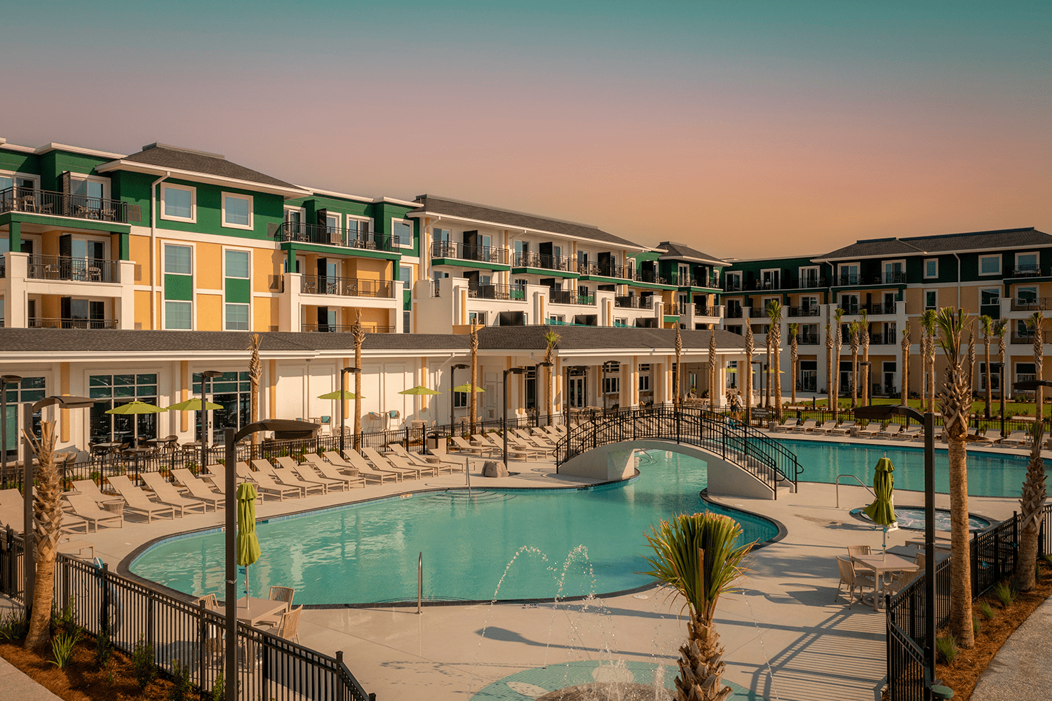 Guest suite interior at the dual-brand Courtyard and Residence Inn on Jekyll Island