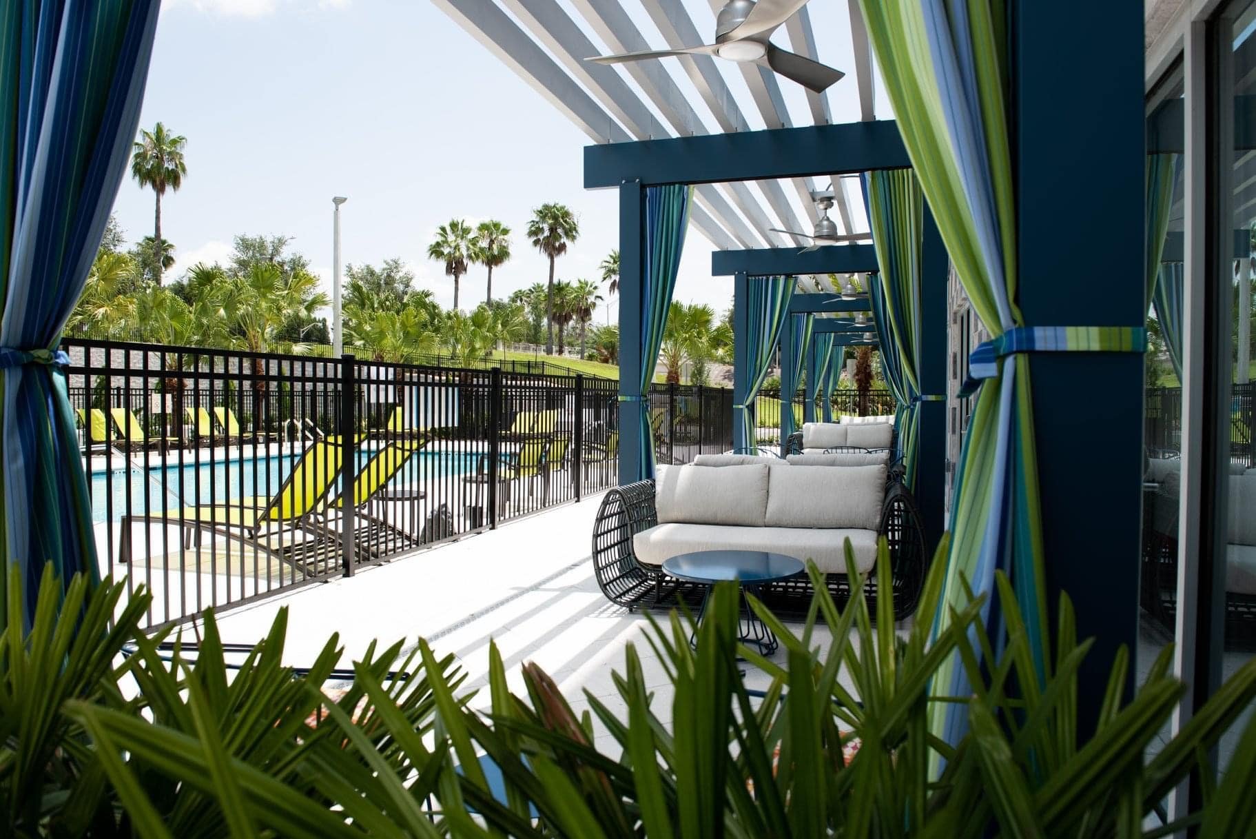 Poolside cabana rooms at Spring Hill Suites Lakeland